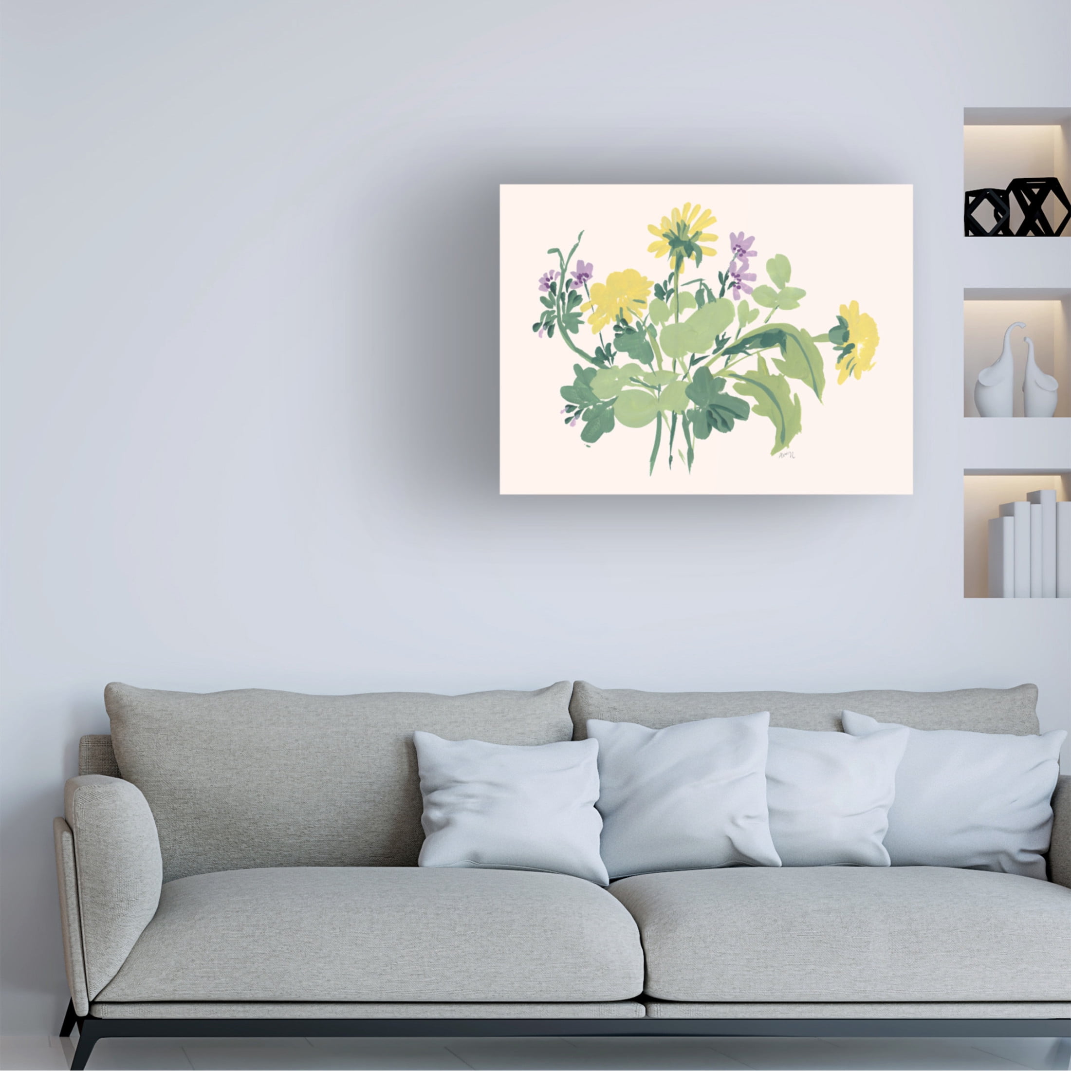 Trademark Fine Art Ania Zwara Green Meadow Bouquet Canvas Wall Art