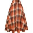 thumbnail image 2 of Falda larga de otoño e invierno a cuadros de cintura alta para mujer naranja (Plaid Orange) 2XL naranja (Plaid Orange) 2XL Xishao ropa, 2 of 2