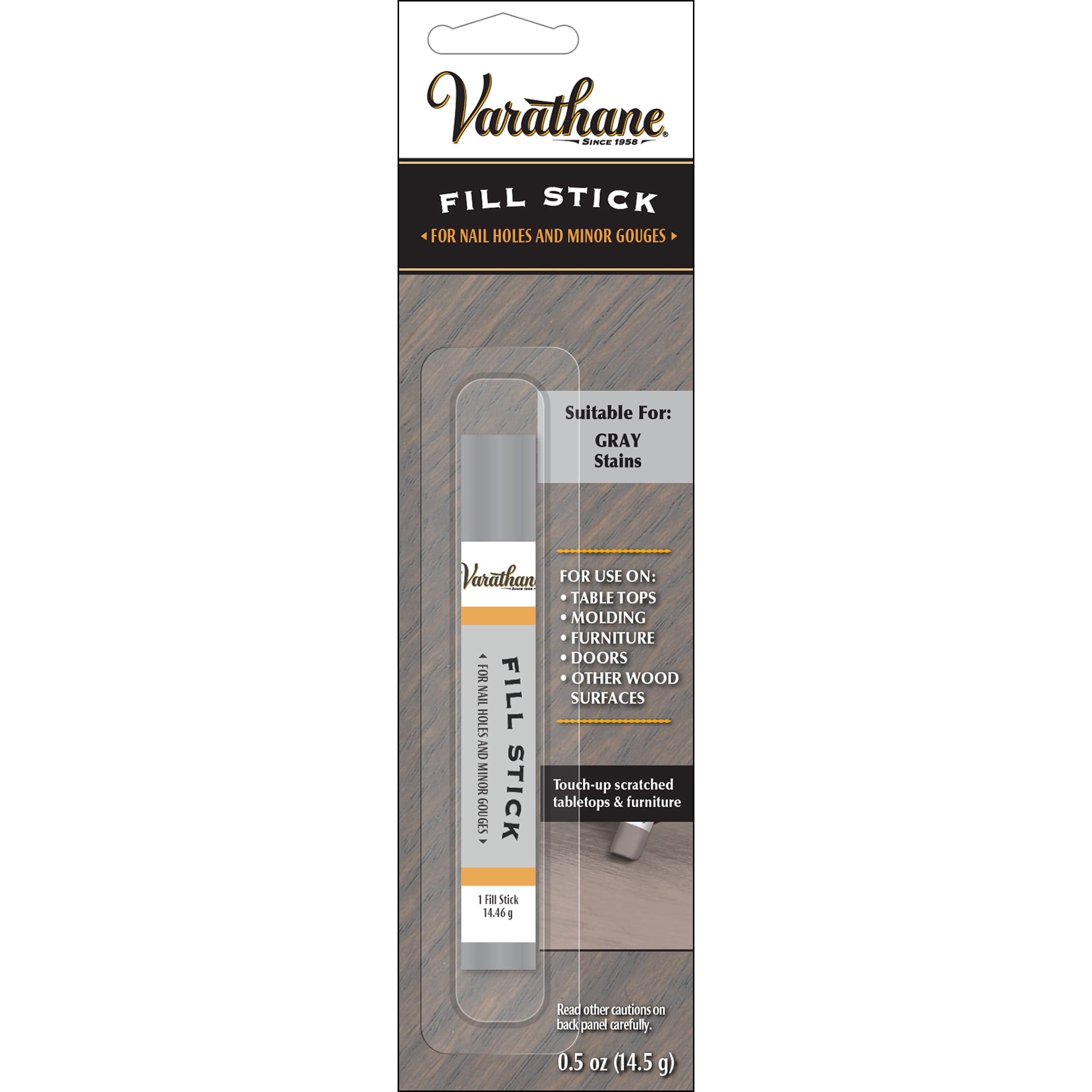 6 Pack, Gray, Varathane Premium Wood Repair Fill Stick-359932, 0.5 oz