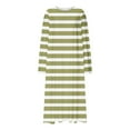 thumbnail image 6 of Women's Long Nightgown Nighties Stripes Nightdress Nightshirts Long Sleeve Soft Cotton Sleep Dress Home Wear Pajamas Mint Green XXXXL, 6 of 6