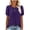 #209-Purple, variant on Craaazy Women's Oversized Short Sleeve Tunic Tops, Lightweight Casual Shirt, Comfy Round Neck Puff Sleeve Blouse with Ruched Detail for Everyday Outfits Gifts