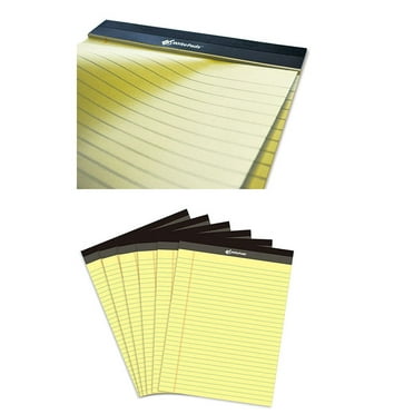 6 Pack Yellow Legal Note Pad 5 x 8 Lined Writing Pads, Narrow Ruled Notepads, Small Notepads 50 Sheets/100 Pages Paper Pads,Notepad Micro Perforated Writing Paper for Home, School, Office