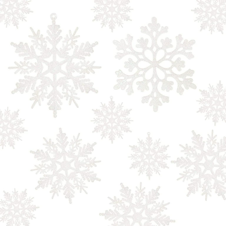 Cream White Snowflakes on White Background