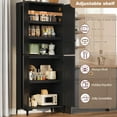 thumbnail image 4 of 71 inch Tall Storage Cabinet, Kitchen Pantry 5 Tier Bathroom Cabinet with 4 Doors Adjustable Shelves for Kitchen, Dining Room, Bathroom, 4 of 8