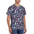 thumbnail image 4 of Yiaed Watercolor Marine Animals Print Mens Short Sleeve Tight Fit T-Shirt, Crewneck Casual Tee-Small, 4 of 5