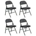 thumbnail image 1 of Peakform Folding Vinyl Padded Chair with Comfortable Seat Cushion, 4 Pack, Black, 1 of 10