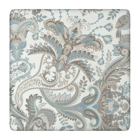 Paisley Bohemian Vintage Square Elastic Tablecloth - Snug Fit Windproof Washable Table Cover for Outdoor Picnic 36x36 Inches