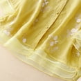 thumbnail image 7 of Womens Shirts Retro Embroidered Patchwork Elegant Spring Summer T Shirts for Women Yellow M, 7 of 7