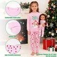 thumbnail image 4 of Girls Christmas Pajamas Kids Long Sleeve Pajamas Winter Nightwear Sleepwear for 2-12 Years Girls and 18" Dolls Clothes, 4 of 7