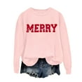 thumbnail image 4 of Chandails d'Automne pour Femmes Chic Joyeux Noël Chandails pour Femmes Joyeux et Chandail à Lettres Imprimées Chandails à Enfiler Hauts Décontractés Chandails à Col Rond, 4 of 5