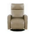 Upholstered Push Back Swivel Recliner Taupe