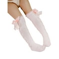 thumbnail image 5 of Arvbitana Baby Girls Knee High Socks, Cable Knit Cotton Socks with Bow, 5 of 7