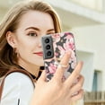 thumbnail image 4 of For Samsung Galaxy S22 Plus Floral Case with Ring Holder Kickstand - Slim and Lightweight, Military-Grade Shockproof Protection, Women & Girls' Style Case Designed for Galaxy S22 Plus, Pink Flower, 4 of 5