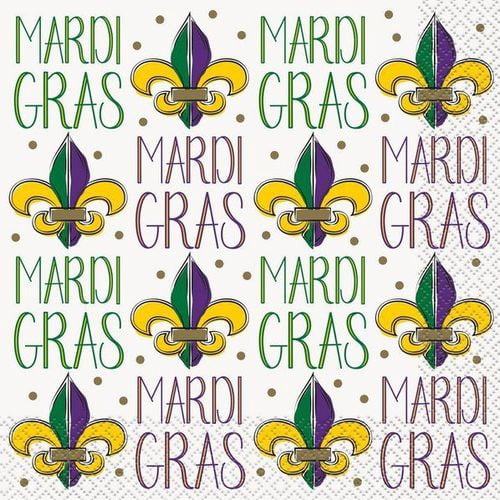 Jazzy Mardi Gras Lunch Napkins (16)