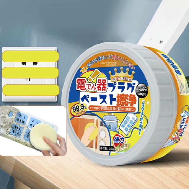 Crema Descontaminante para Paneles de Electrodomésticos, Crema Descontaminante Amarilla para Plástico, Crema de Limpieza Multifuncional Blanca