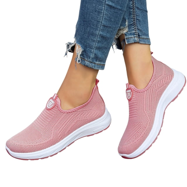 Chaussures de Marche pour Femmes en Maille Respirante Espadrilles de Course Antidérapantes Chaussures d'Entraînement de Randonnée
