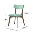 thumbnail image 3 of Noble House Sadie Indoor Mid Century Modern Fabric Dining Chairs, Set of 2, Mint, 3 of 6