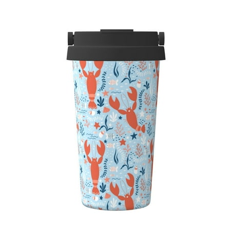 

Susaid Lobsters Print Coffee Travel Mug Insulated Coffee Mug with Lid Leakproof Coffee Thermos Coffee Tumbler for Hot&Cold Drinks