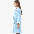 thumbnail image 4 of Bixock Unisex Toddler Robe for Girls Boys Hooded Robe Kids Fleece Bathrobe Children Loungewear Print Cape Absorbent Wearable Indoor Outfit for 0 To 8 Years Fall Winter Sleepwear, 4 of 5