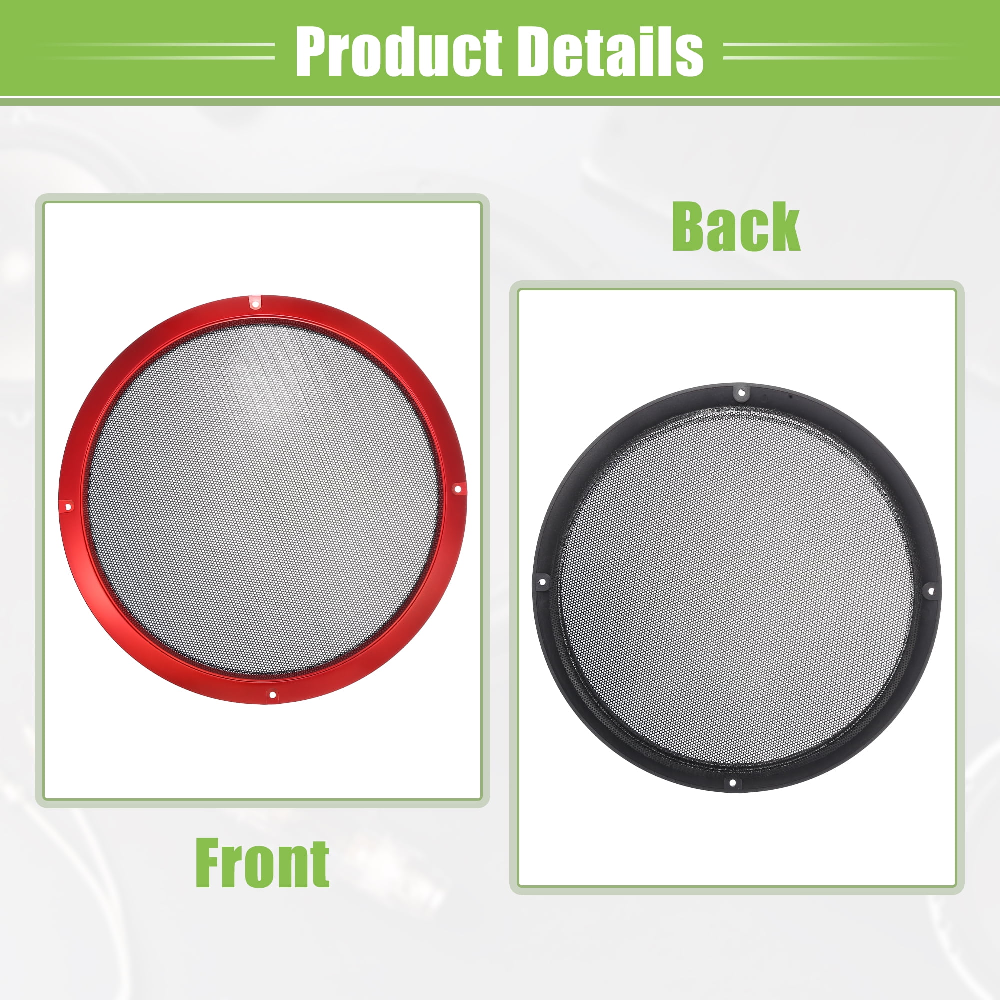 Unique Bargains Speaker Grills Cover Round Audio Speaker Subwoofer Protector Case Red 10"
