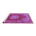 thumbnail image 2 of Ahgly Company Machine Washable Indoor Square Medallion Purple Traditional Area Rugs, 4' Square, 2 of 4