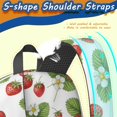 thumbnail image 5 of Strawberry and Leaf White Pattern 17" Waterproof Oxford School Backpacks for Teens, S-Shape Padded Straps, for School, Travel, Hiking, Camping, 5 of 5