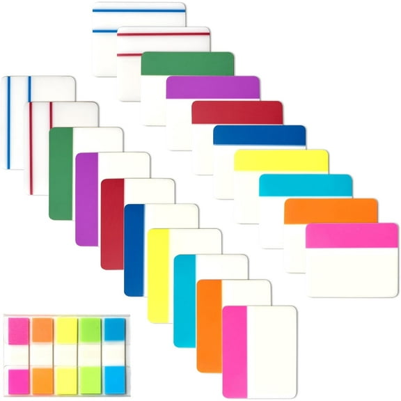 Auckpure 500pcsTabs 2 Inch Sticky Index Tabs, Writable and Repositionable File Tabs Flags Colored Page Markers Labels for Reading Notes, Books and Classify Files, 21 Sets 10 Colors