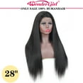 thumbnail image 4 of 13x6x1 Lace Front Wig Human Hair Straight Wigs For Women 100% Human Hair Pre Plucked 30" Nature Black T Part, 4 of 11