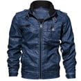 thumbnail image 5 of Chaqueta de cuero PU con cuello alto para hombre de otoño e invierno, chaqueta de cuero informal de talla grande, chaqueta informal para motocicleta para hombre, 5 of 5