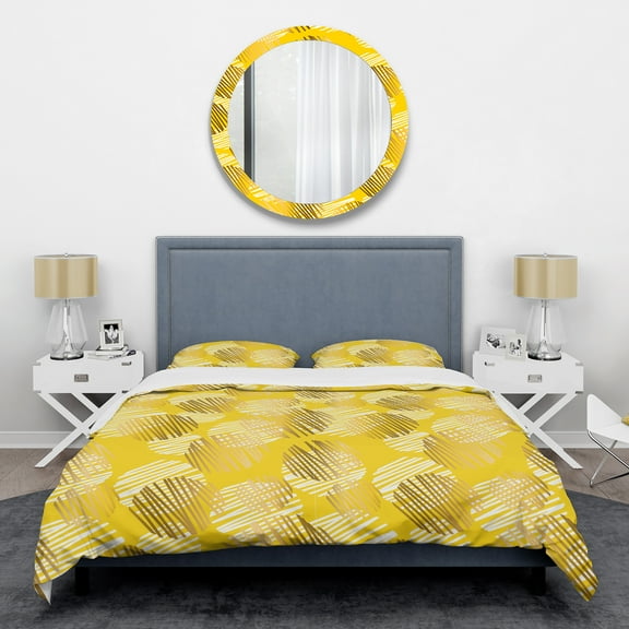 Designart 'Abstract Retro Geometric III' Mid-Century Modern Duvet Cover Set