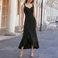 thumbnail image 4 of Vestido tubo para mujer, vestido ajustado con escote en V y volantes, 4 of 4