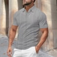thumbnail image 2 of Men Summer Casual Style Solid Short Sleeve Lapel Tennis T Shirt Tops, 2 of 9