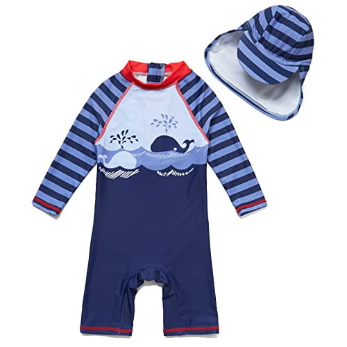 Baby Boys UPF50 Sunsuit One Piece L S Kids UV Sun Protection Swimsuit
