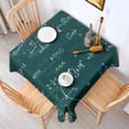 thumbnail image 2 of Math Equations Geometry Green Pattern Square Tablecloth,Waterproof Square Table Cover,Wipeable Spillproof Washable Table Cover for Home Kitchen Party Decor 60"x60"(152x152cm), 2 of 6