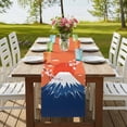thumbnail image 4 of Table Runners 70 Inches Long Dress Scarves, Japanese Style Farmhouse Coffee/Dining/Kitchen Table Decor, Holiday Table Runner, Blue Mountains Orange Red Sun Cherry Floral 13x70 Inch, 4 of 9
