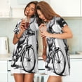thumbnail image 3 of Salouo Capybara Riding Bicycle Print Short Sleeve Sleepshirt for Womens Comfy Nightgown Scoopneck Cute Nightdress Ruffle -XX-Large, 3 of 7
