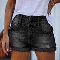 thumbnail image 6 of BUIGTTKLOP Women's Denim Shorts Casual Mid Rise Ripped Stretchy Jean Short Pants with Pockets, 6 of 6
