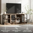 thumbnail image 5 of Farmhouse TV Stand for 65/75 inch TV, Entertainment Center with Storage Cabinet, Industrial TV Console Cabinet with Mesh Doors, 63" Rustic TV Media Console Table for Living Room, 5 of 9