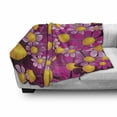 thumbnail image 2 of Abstract Soft Flannel Fleece Blanket, Flowers Cartoon Summer Garden Happy Cheering Flourish Vibrant Display, Cozy Plush for Indoor and Outdoor Use, 70" x 90", Hot Pink Lilac Orange, by Ambesonne, 2 of 5