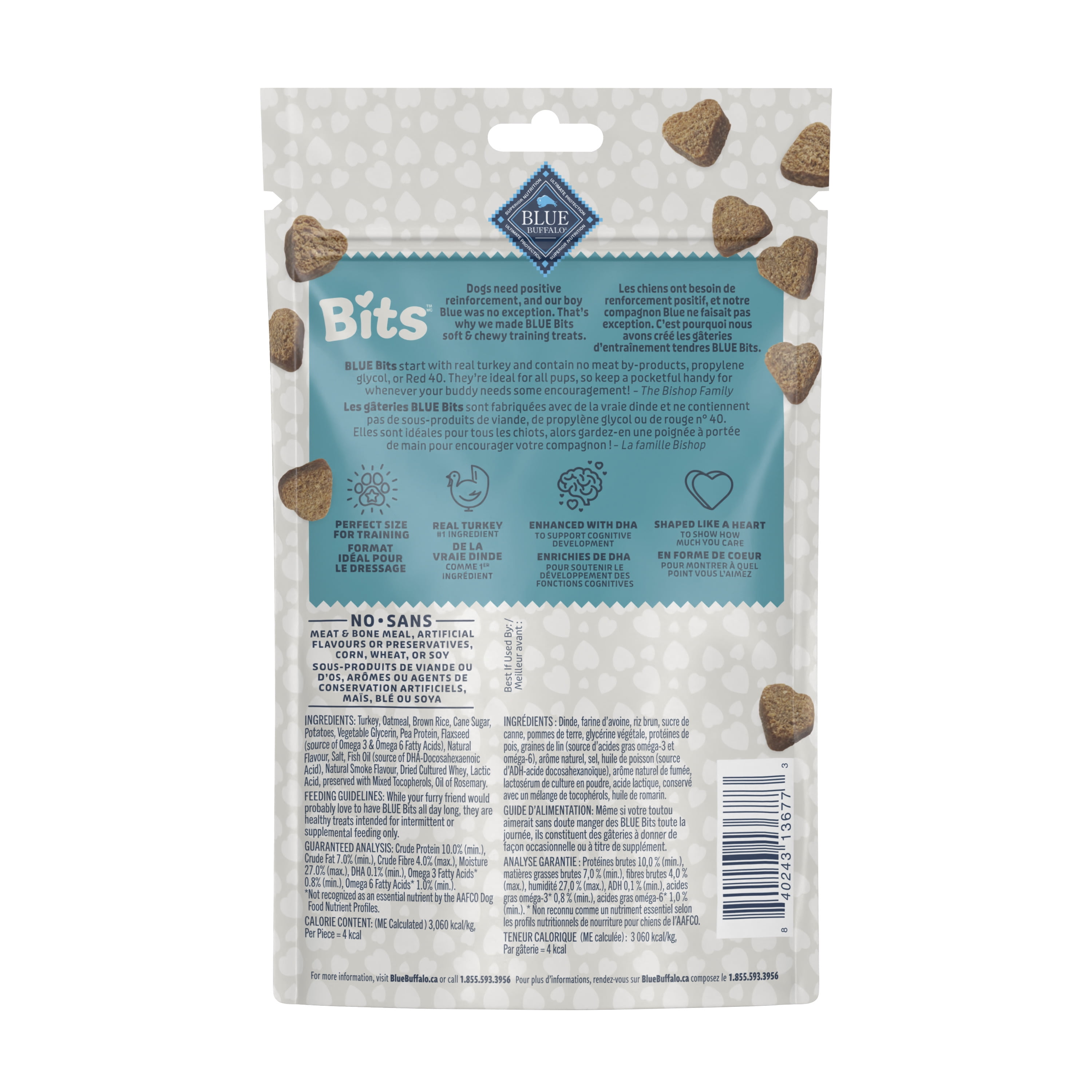 Blue Buffalo Bits Soft Dog Treats for Training, Turkey Recipe 4-oz bag