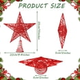 thumbnail image 4 of 10 Inches Christmas Tree Star Topper Xmas Tree Topper Star Christmas Decoration Glittered Tree-top Star (Red), 4 of 14