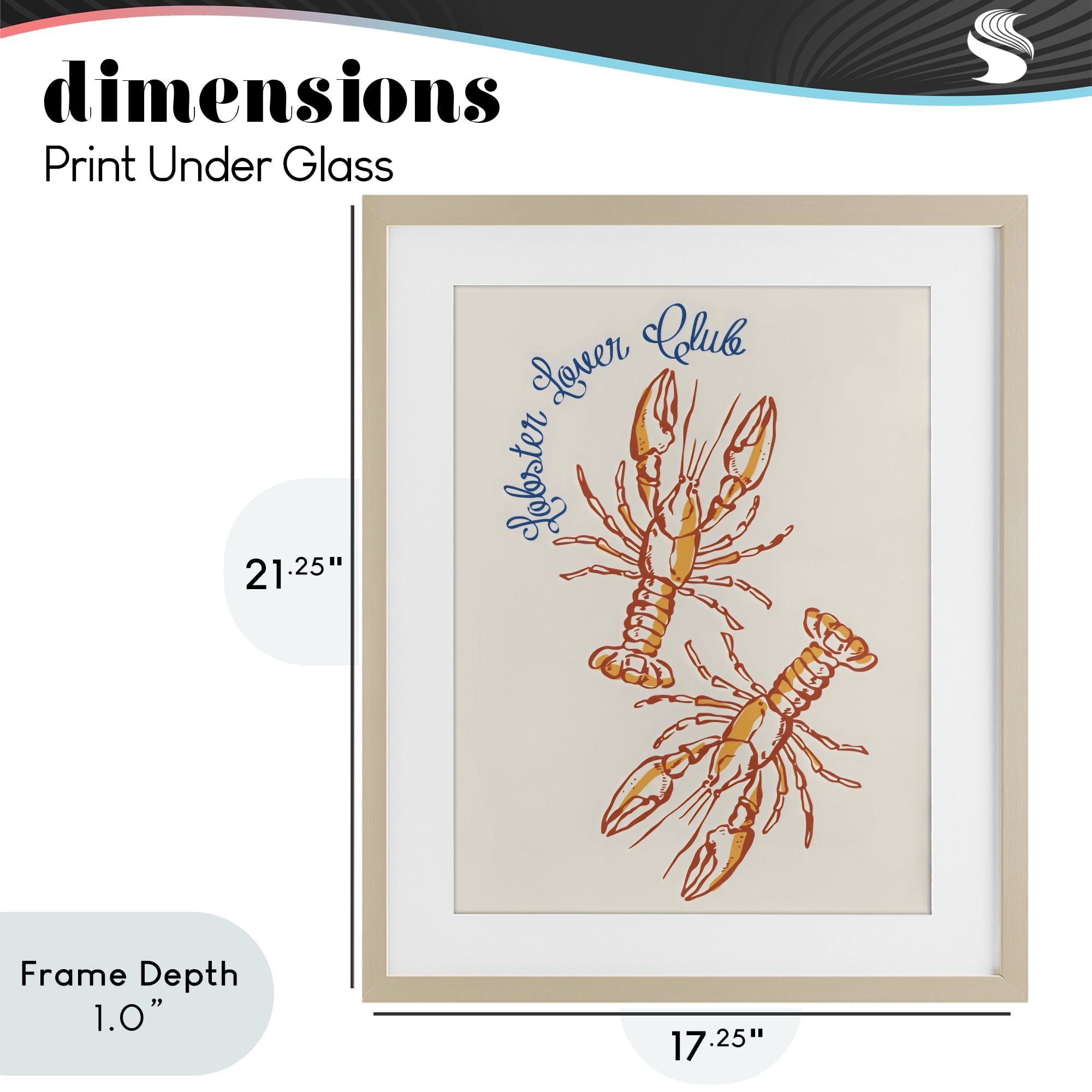 Stupell Industries Lobster Lover Club Birch Framed Print Under Glass, design by The Prints Vibe
