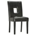 thumbnail image 4 of Weston Home Landen Keyhole Faux Leather Dining Side Chair, Black (Set of 2), 4 of 6