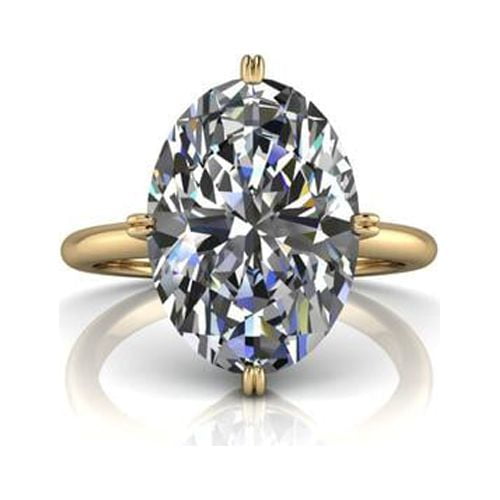 2.00 Ct Excellent Oval Shaped Diamond Bridal Rings Solid 14K Yellow Gold