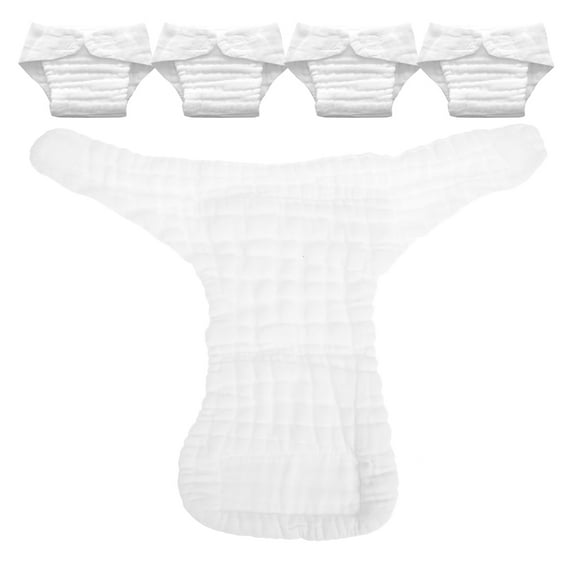 OFFIGAM 5Pcs Baby Swim Diaper Washable Cloth Diapers Soft White For Toddlers Travel