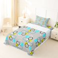 thumbnail image 3 of Castle Fairy Abstract Floating Ring Twin Sheets 3pcs,Geometric Square Dot Bedding,Sky Blue Lemon Gray,1 Flat Sheet, 1 Fitted Sheet and 1 Pillowcase, 3 of 7