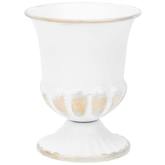 Vase Flowers Vintage Iron Vase Banquet Table Decor White 11.6x9.4cm 1Set
