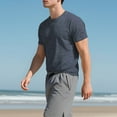 thumbnail image 6 of BXINGOHAI Mens T-Shirts Crew Neck Basic Tees，Soft Fit Short Sleeve Stretch T-Shirts Basic Lightweight Gym Tops for Athletic Navy,3XL, 6 of 7