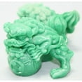 thumbnail image 4 of Feng Shui Fu Foo Dogs Guardian Lion Statue Paperweight, Pair, Green, 2 Inch, 4 of 5