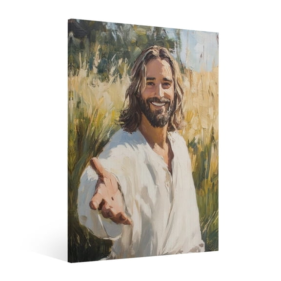 Vintage Jesus Canvas Wall Art Paint Framed, Jesus Pictures Canvas Print Posters Wall Decor, Christian Christmas Wall Art Home Decor for Living & Prayer Room Bedroom Wall Decor Framed
